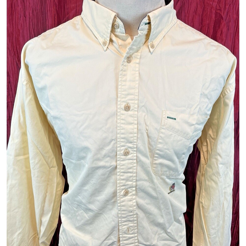 Mens Tommy Hilfiger Yellow Oxford Cotton LS Casual Shirt sz XL